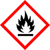 New "flammable" pictogram: square on tip with red border and "fire" symbol